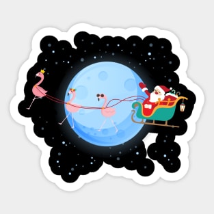 Santa Claus Riding flamingo Sticker